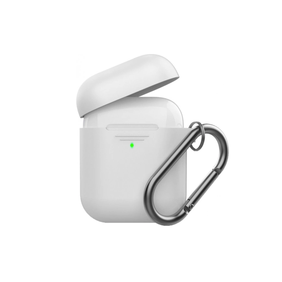 Чехол AHASTYLE дуо с карабином для Apple AirPods - White (AHA-02060-WHT)